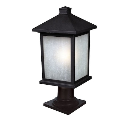 Z-Lite Holbrook 1 Light Outdoor Post Mount Light, Black And White Seedy 507PHB-533PM-BK